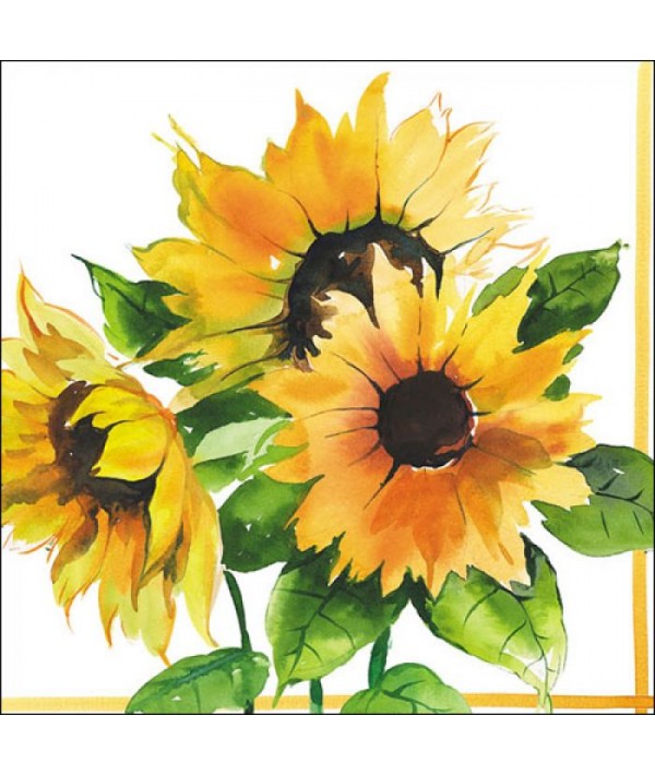 Servetėlės 33cm "Saulėgrąžos"