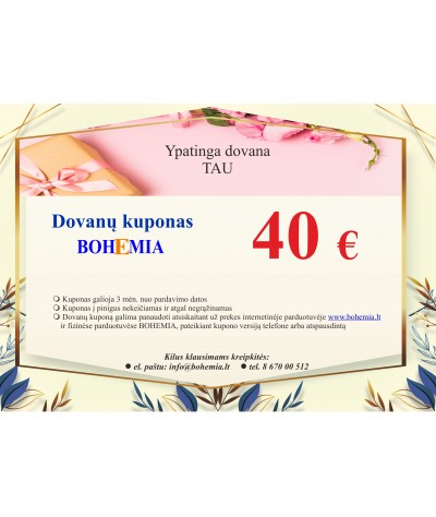 Bohemia Dovanų kuponas 40€