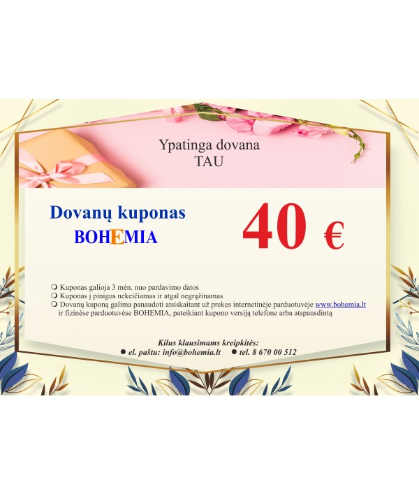 Bohemia Dovanų kuponas 40€