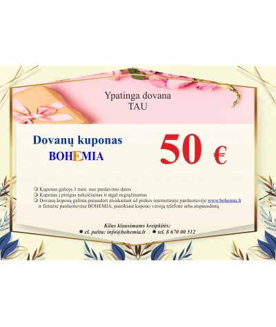Bohemia Dovanų kuponas 50€