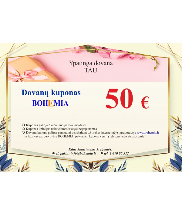 Bohemia Dovanų kuponas 50€