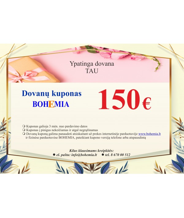 Bohemia Dovanų kuponas 150 €