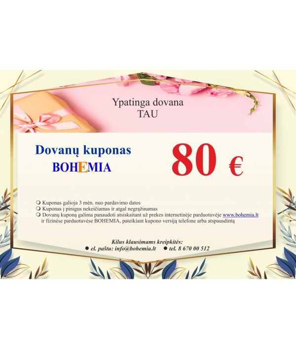 Bohemia Dovanų kuponas 80€