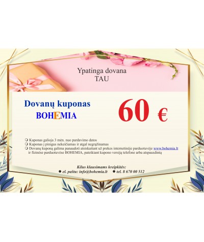 Bohemia Dovanų kuponas 60€