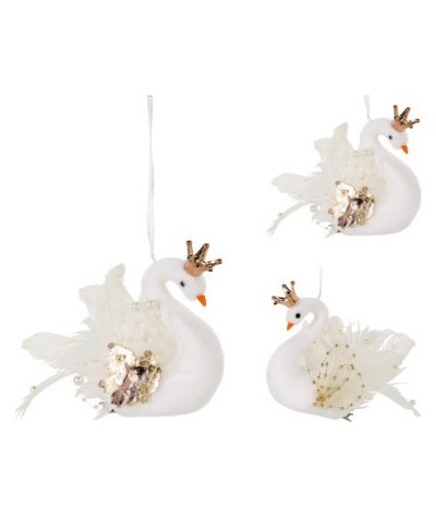 Pakabinama gulbė 17cm