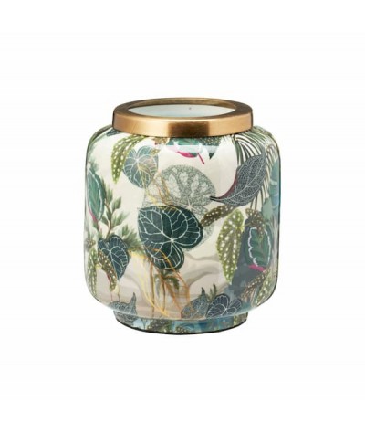 Vaza metalinė 15,5cm, lapų...