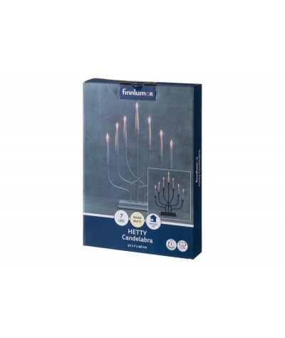 Kalėdų žvakidė 7šakų, juoda